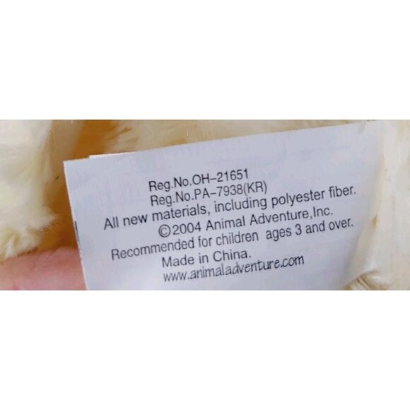 Animal Adventure Yellow Duck Plush Animal With Bunny Ears Purple Bow 2005 12" - Picture 7 of 8